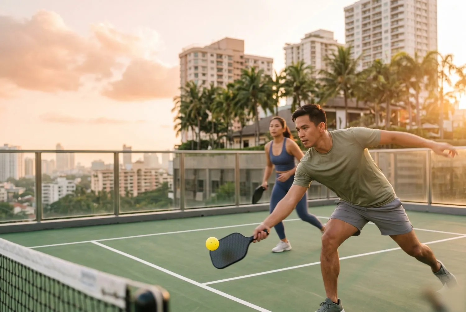 Players on a pickleball court at a Philippine sports venue